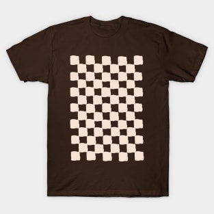 small checkered dusty pink, Checkerboard Check Checkered, small checks, cream and pink, western, prairie, aesthetic, retro, vintage, cowgirl T-Shirt